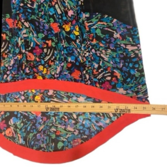 Whimsygoth Artsy Floral Grannycore L Blouse Sleeveless Half Zip Multicolor Relax - Picture 6 of 8